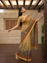 MIMOSA Mustard Saree Saree — pose 5 styling detail