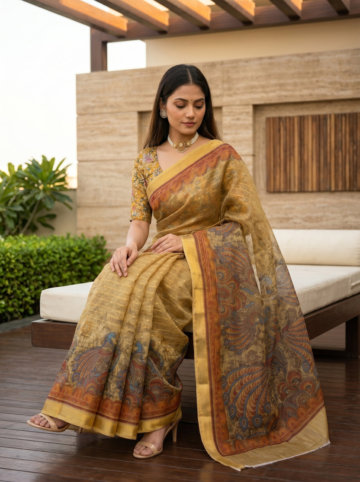 MIMOSA Mustard Saree Saree — pose 8 styling detail