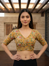MIMOSA Mustard Saree Saree — blouse close-up