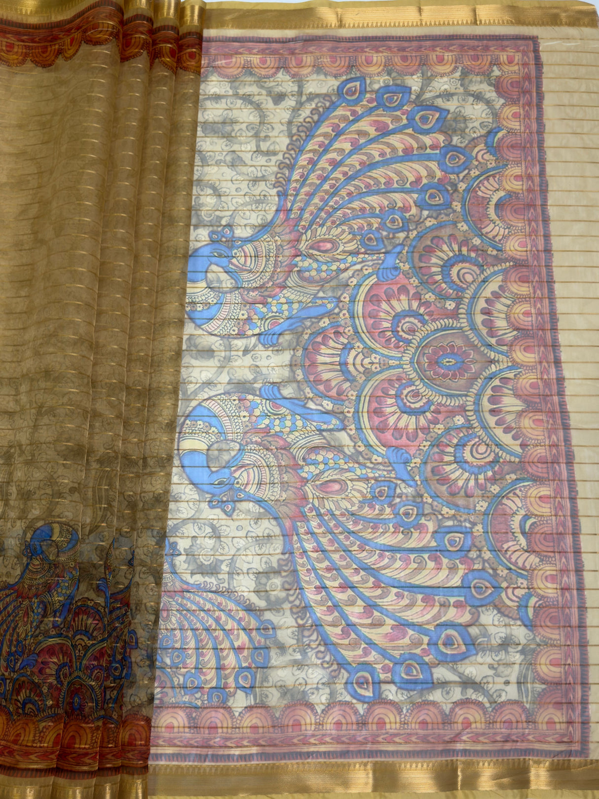 MIMOSA Mustard Saree Saree — pallu and zari work detail