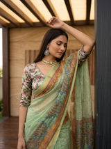 MIMOSA Olive Saree Saree — pose 10 styling detail