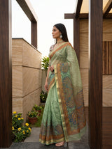 MIMOSA Olive Saree Saree — pose 3 styling detail
