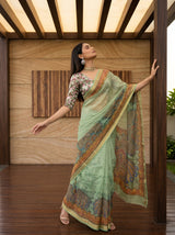 MIMOSA Olive Saree Saree — pose 5 styling detail