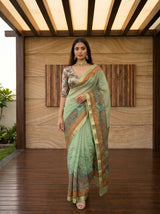 MIMOSA Olive Saree Saree — pose 6 styling detail