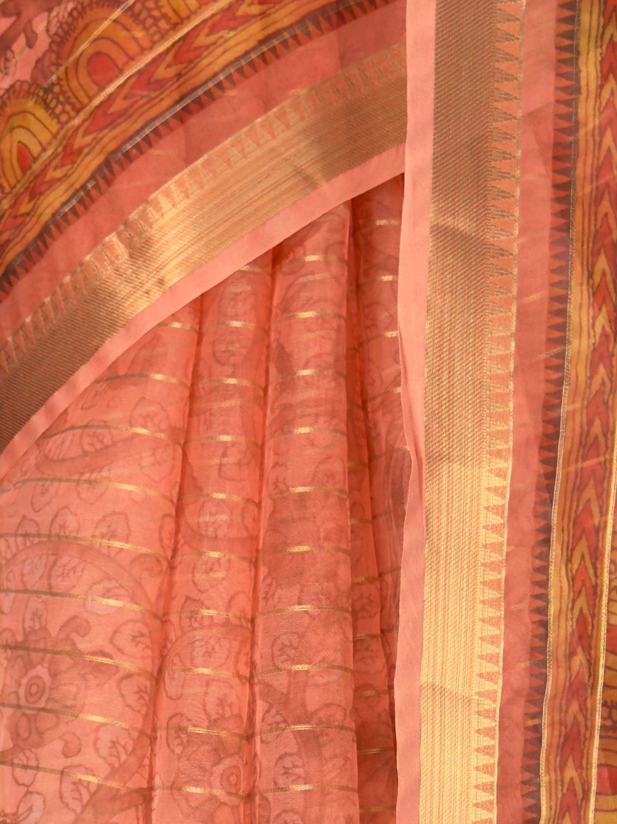 MIMOSA Peach Saree Saree — fleets shot full lifestyle