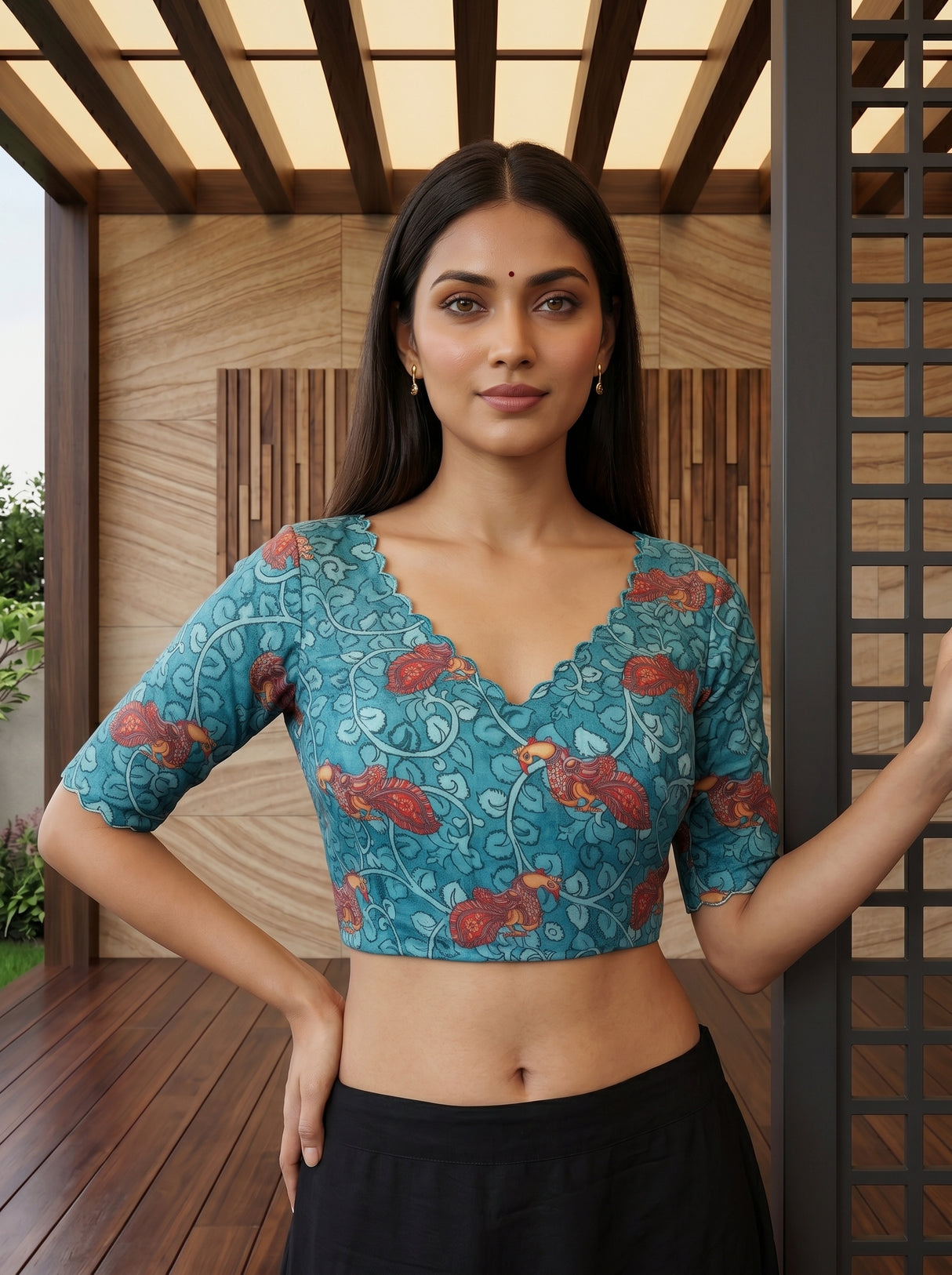 MIMOSA Pink Saree Saree — blouse close-up