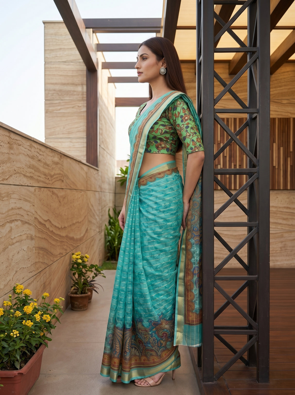 MIMOSA Rama Saree Saree — pose 3 styling detail