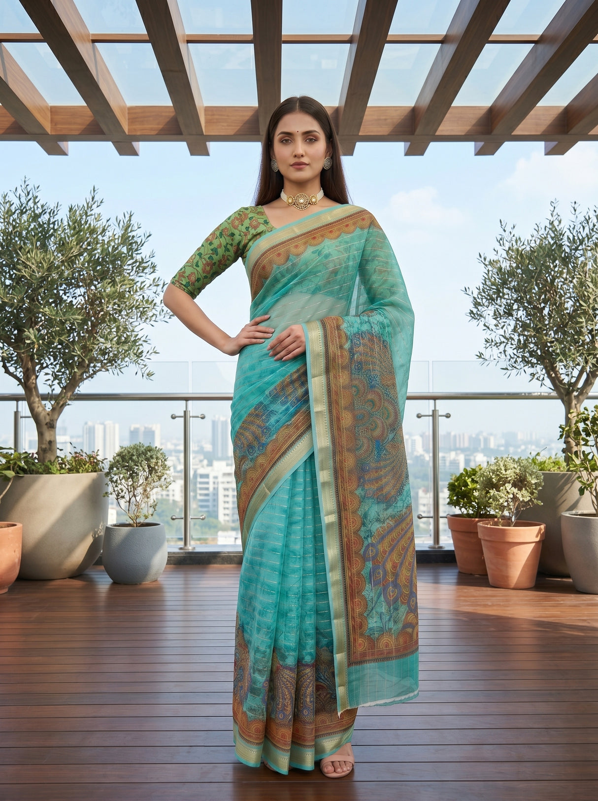 MIMOSA Rama Saree Saree — pose 4 styling detail