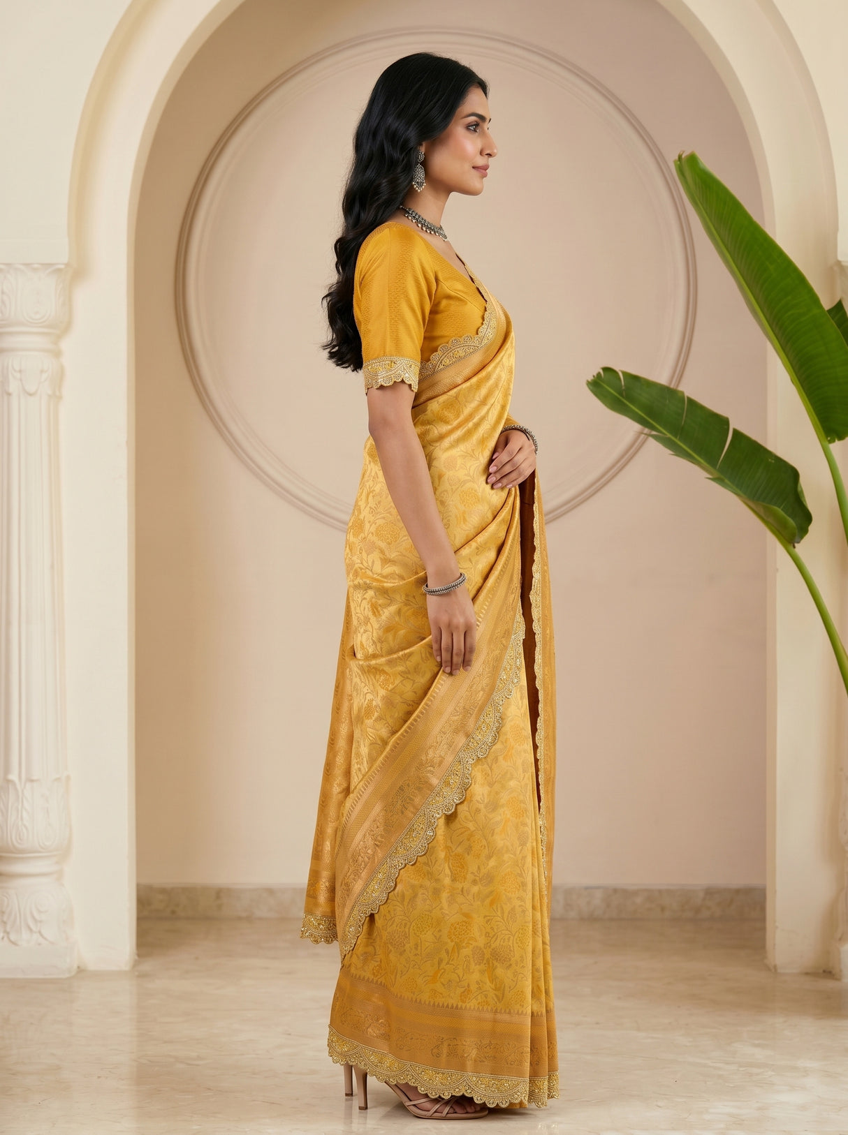 MIMOSA Gold Saree Saree — pose 3 styling detail