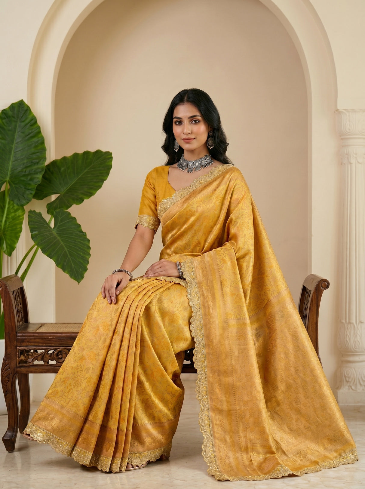 MIMOSA Gold Saree Saree — pose 8 styling detail
