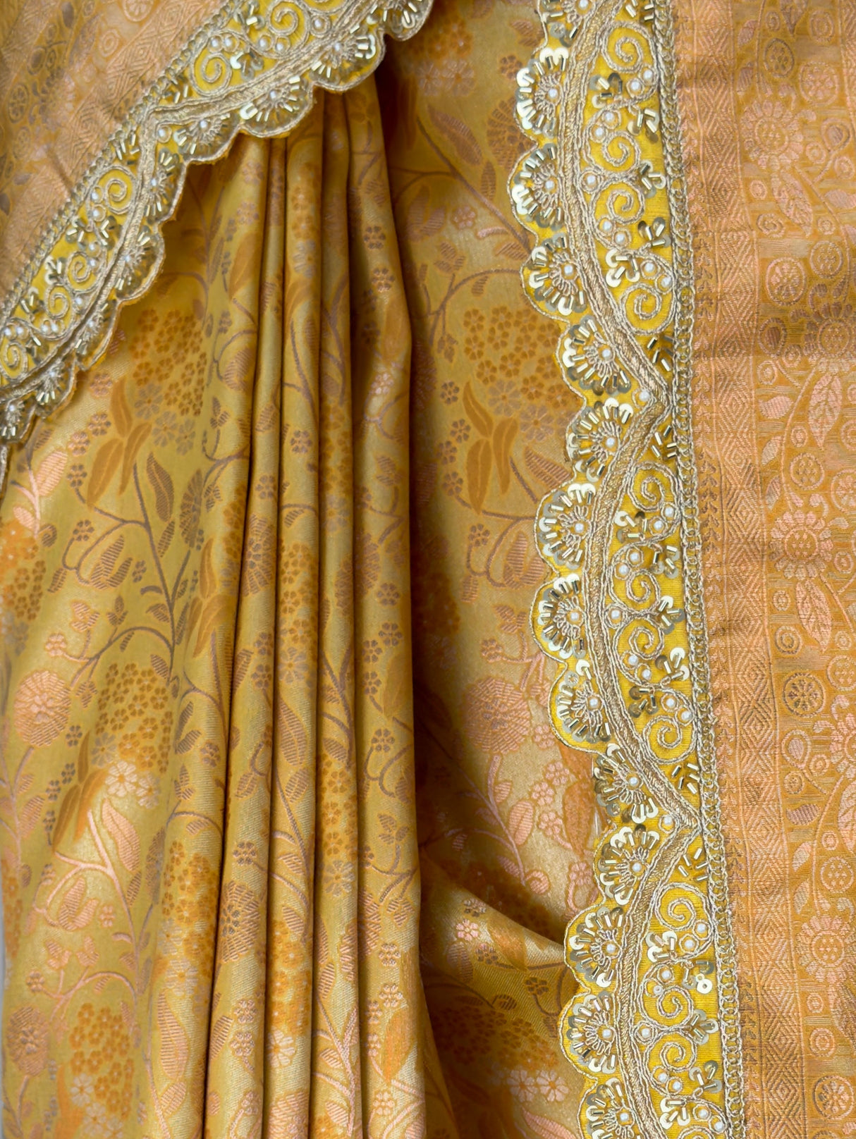 MIMOSA Gold Saree Saree — fleets shot full lifestyle