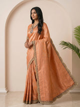 MIMOSA Orange Saree Saree — pose 10 styling detail