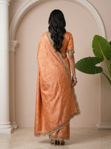 MIMOSA Orange Saree Saree — pose 2 styling detail