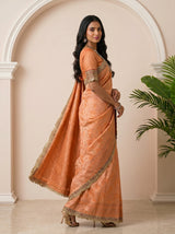 MIMOSA Orange Saree Saree — pose 9 styling detail