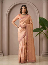 MIMOSA Peach Saree Saree — pose 4 styling detail