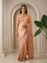 MIMOSA Peach Saree Saree — pose 6 styling detail