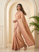 MIMOSA Peach Saree Saree — pose 9 styling detail