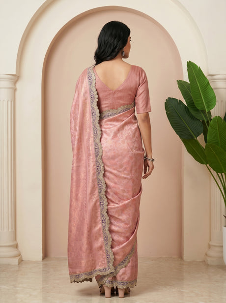 MIMOSA Pink Saree Saree — pose 2 styling detail