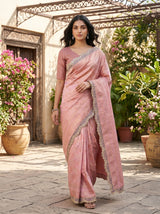 MIMOSA Pink Saree Saree — pose 6 styling detail
