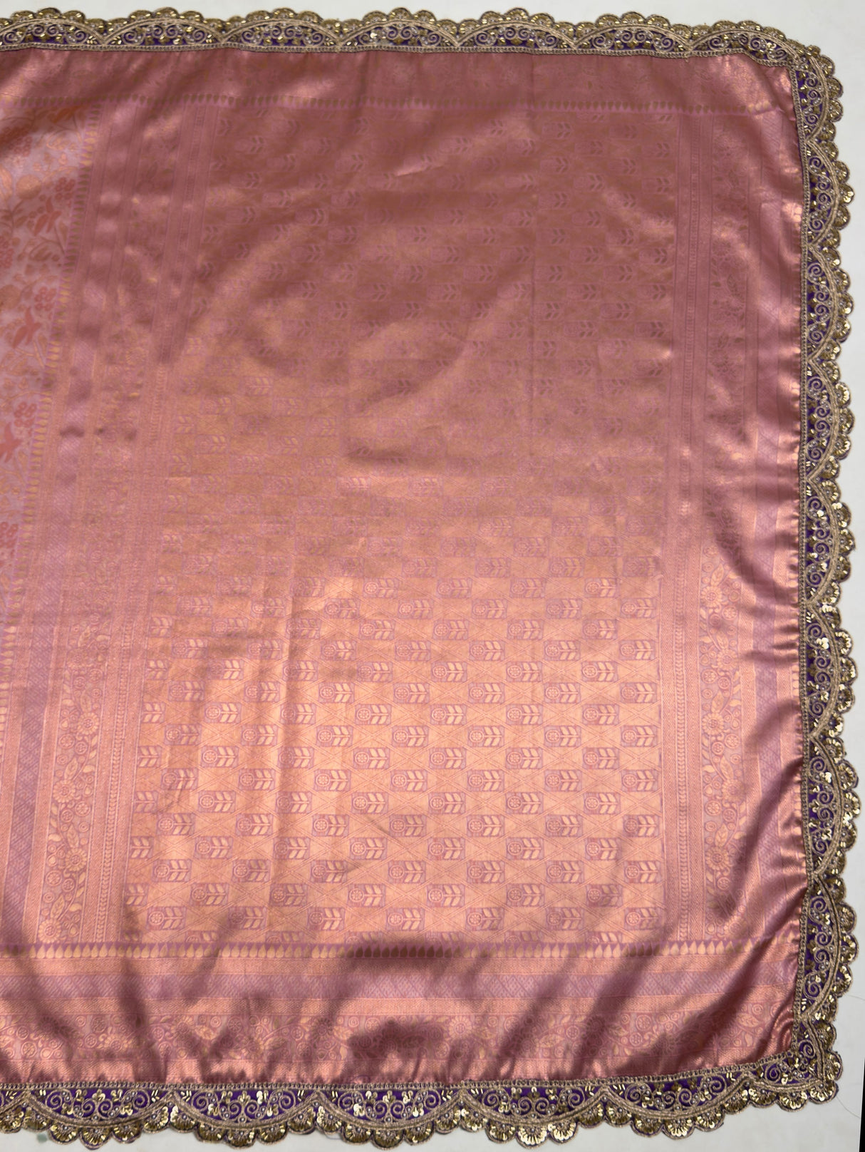 MIMOSA Pink Saree Saree — pallu and zari work detail