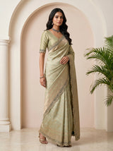 MIMOSA Pista Saree Saree — pose 5 styling detail