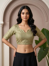 MIMOSA Pista Saree Saree — blouse close-up