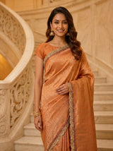 MIMOSA Orange Kanjivaram Art Silk Saree — original full image of model