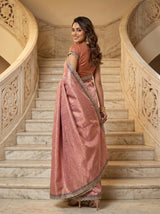 MIMOSA Pink Kanjivaram Art Silk Saree — detail of saree pleats
