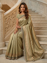 MIMOSA Pista Kanjivaram Art Silk Saree — pallu detail