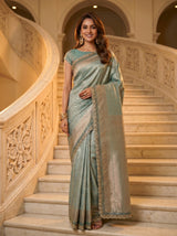MIMOSA Sapphire Kanjivaram Art Silk Saree — original full image of model