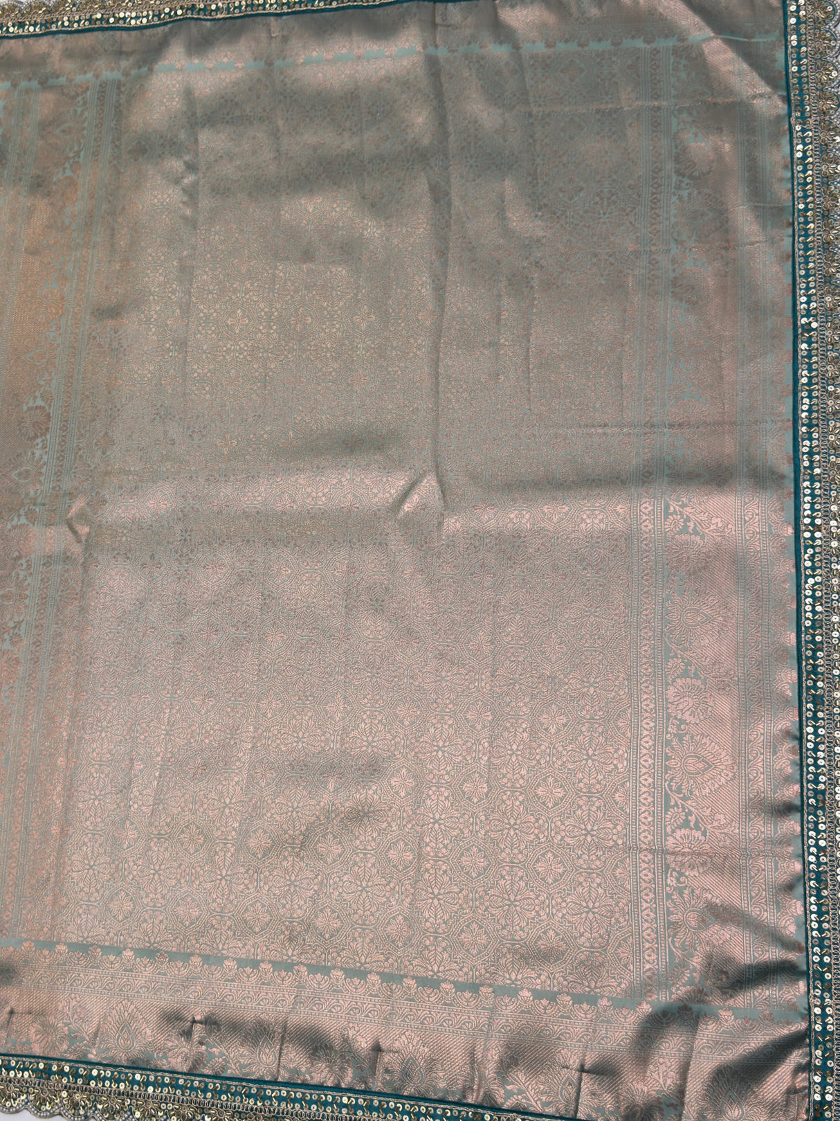 MIMOSA Sapphire Kanjivaram Art Silk Saree — pallu and zari work detail