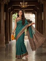 MIMOSA Bottle Green Saree Saree — pose 5 styling detail