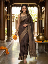 MIMOSA Chocolate Saree Saree — pose 6 styling detail