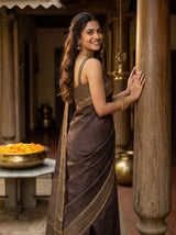 MIMOSA Chocolate Saree Saree — pose 7 styling detail