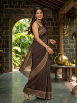 MIMOSA Chocolate Saree Saree — pose 9 styling detail