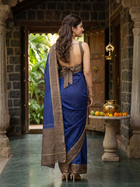 MIMOSA Navy Saree Saree — pose 2 styling detail