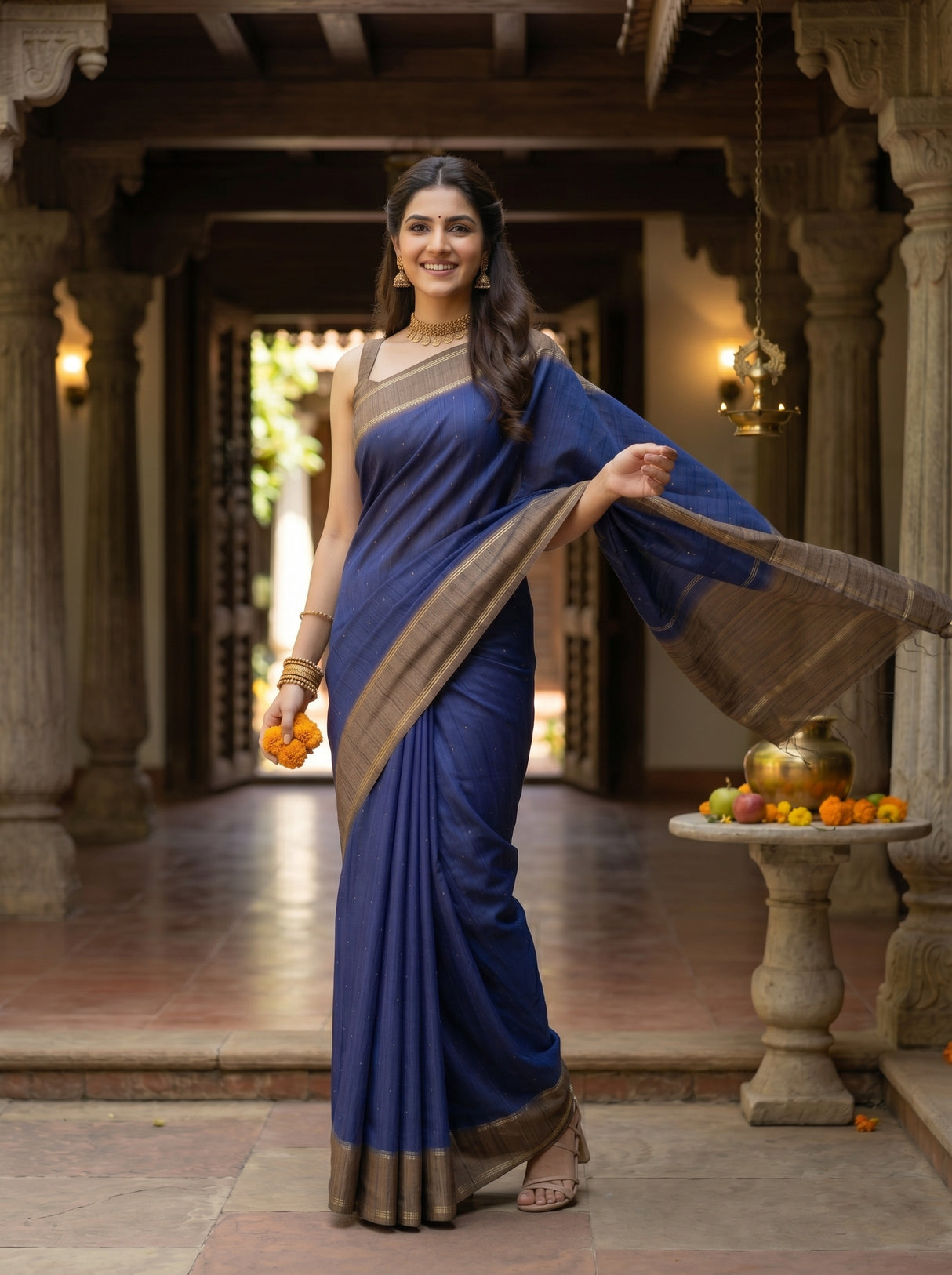 MIMOSA Navy Saree Saree — pose 5 styling detail