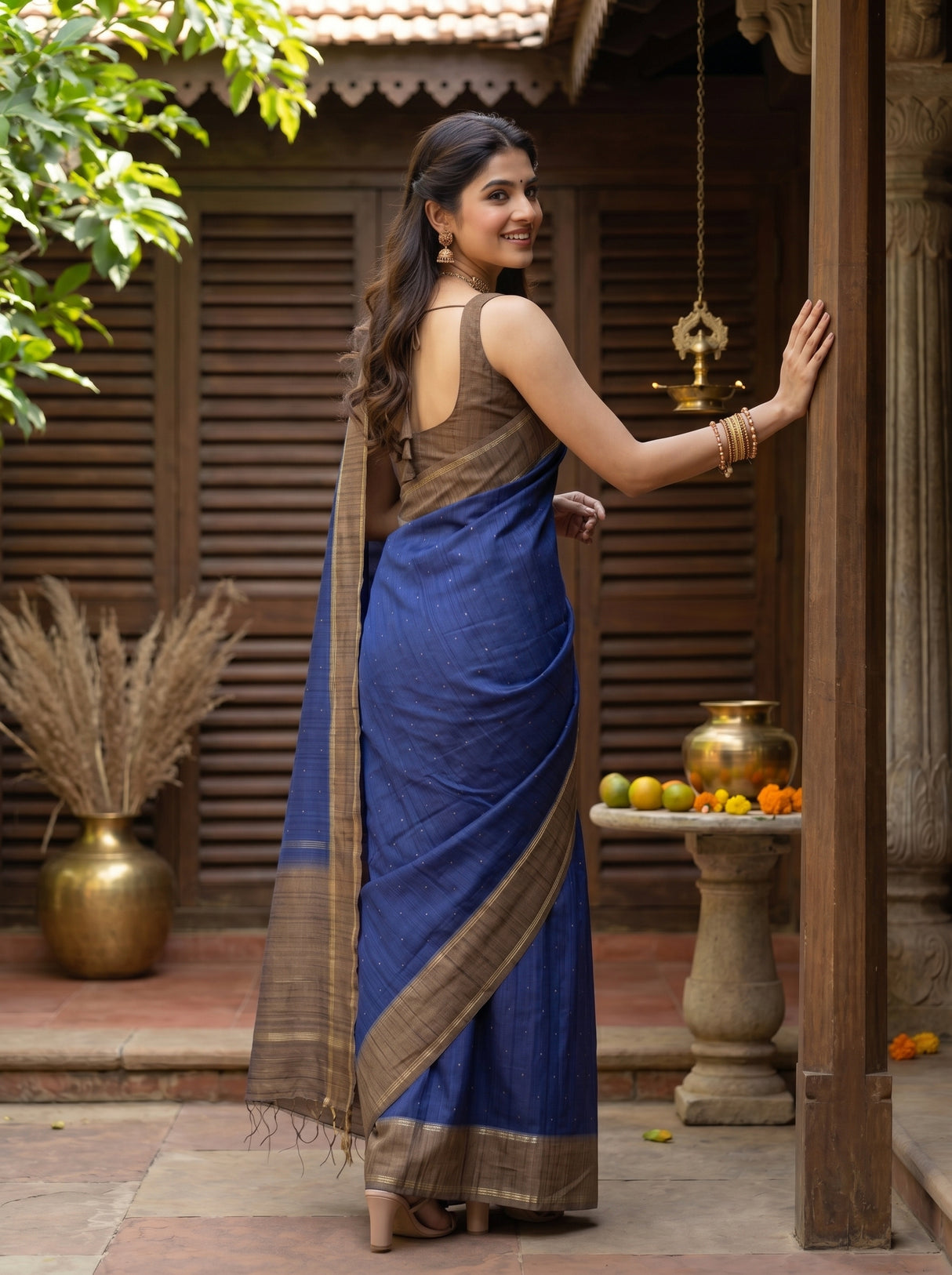 MIMOSA Navy Saree Saree — pose 7 styling detail