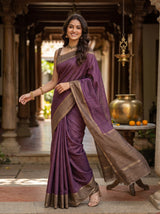 MIMOSA Wine Saree Saree — pose 5 styling detail