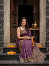 MIMOSA Wine Saree Saree — pose 8 styling detail