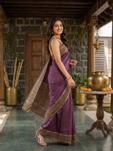 MIMOSA Wine Saree Saree — pose 9 styling detail