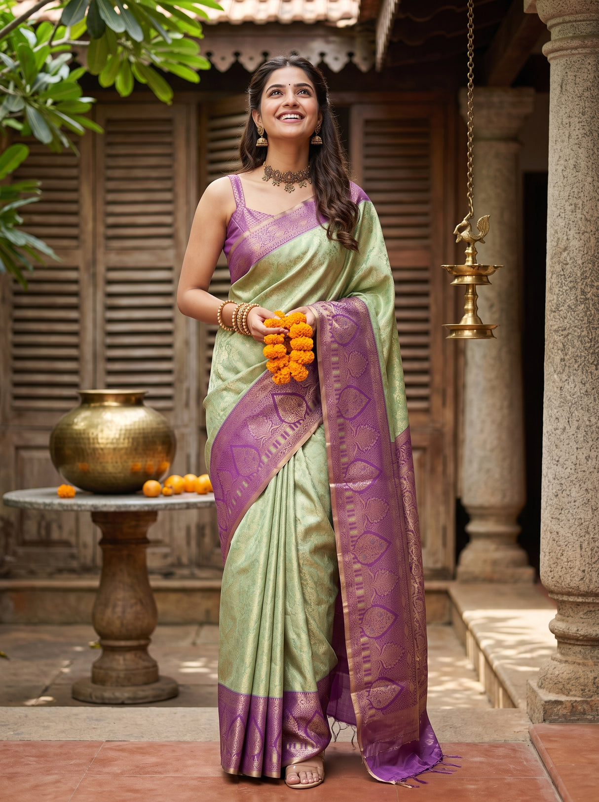 MIMOSA Saree Saree — front view on mannequin