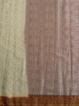 MIMOSA White Kanjivaram Saree — pallu and zari work detail