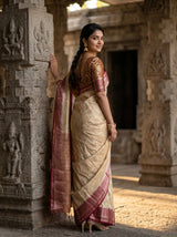 MIMOSA White Kanjivaram Saree — pose 7 styling detail