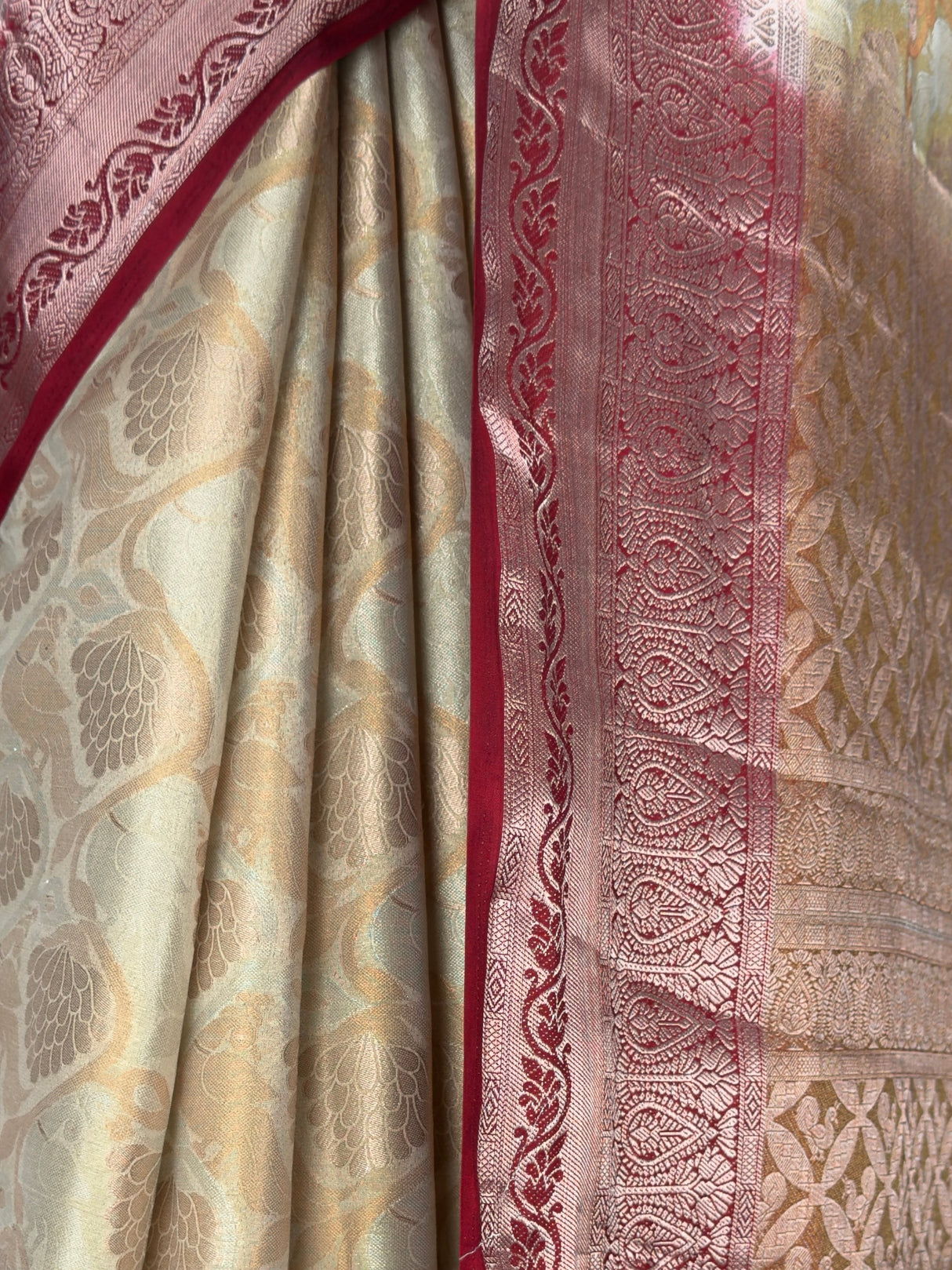 MIMOSA White Kanjivaram Saree — fleets shot full lifestyle