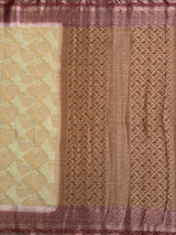 MIMOSA White Kanjivaram Saree — pallu and zari work detail