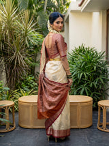 MIMOSA White Kanjivaram Saree — pose 7 styling detail