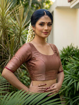 MIMOSA White Kanjivaram Saree — blouse close-up