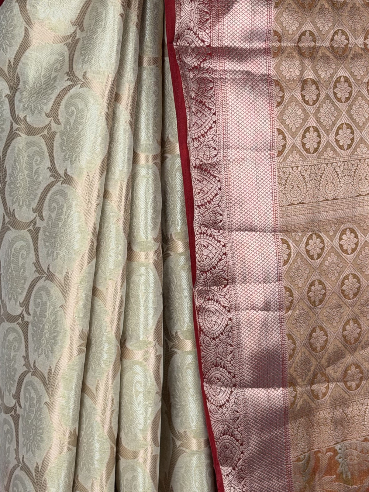 MIMOSA White Kanjivaram Art Silk Saree — fleets shot full lifestyle