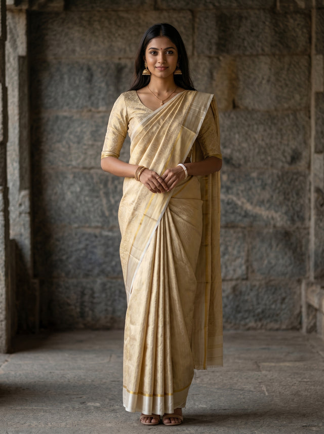 White crepe Saree